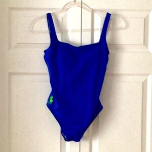 NEW Ralph Lauren one piece tank bathing suit in royal blue, size medium